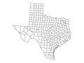 Counties Map of US State of Texas