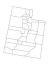 Counties Map of US State of Utah