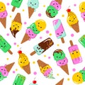 Vector illustration of a couple cartoon funny ice creams