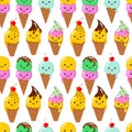 Vector illustration of a couple cartoon funny ice creams