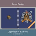 Cover design for a notebook with pirate motifs