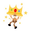 cowboy america pick king crown cartoon doodle flat design vector illustration