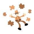 america cowboy play puzzle cartoon doodle flat design vector illustration