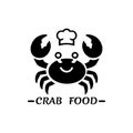 Vector illustration of crab and chef hat isolated on white background Royalty Free Stock Photo