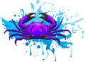 vector illustration of crab. digital hand draw design