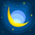 Vector illustration of crescent moon Royalty Free Stock Photo