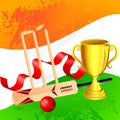 Cricket Kit with Trophy Royalty Free Stock Photo