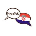 Vector illustration of the Croatian language with two speech bubbles