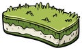 Vector illustration of a cross-section of green grass land with layered soil and turf Royalty Free Stock Photo