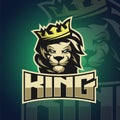 Vector illustration Crown of lion king logo mascot Royalty Free Stock Photo