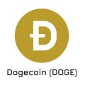 Dogecoin DOGE. Vector illustration crypto coin Royalty Free Stock Photo