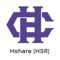 Hshare HSR. Vector illustration crypto coin ico Royalty Free Stock Photo