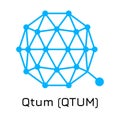 Qtum QTUM. Vector illustration crypto coin icon Royalty Free Stock Photo