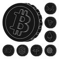 Vector design of cryptocurrency and coin symbol. Set of cryptocurrency and crypto vector icon for stock.