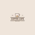 vector illustration of a cup and coffee bean for an icon, symbol or logo Royalty Free Stock Photo