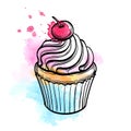 Vector illustration of cupcake
