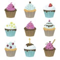 vector illustration with cupcakes