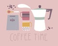 Coffee time vector illustration.