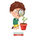 Vector Illustration Of Curious Kid Emotion