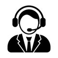 Business Customer Support Headset Icon Vector Royalty Free Stock Photo