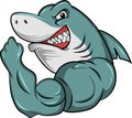 Cute angry shark cartoon mascot Royalty Free Stock Photo