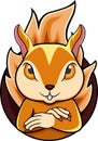 Cute angry squirrel mascot design Royalty Free Stock Photo