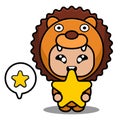 Star lion animal mascot costume Royalty Free Stock Photo