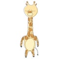 Cute giraffe in doodle style. Design element for kids textile pattern cards room wall prints