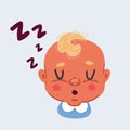 Vector illustration of cute baby sleeping face on white backround. Royalty Free Stock Photo