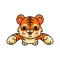 Cute baby tiger cartoon leaping