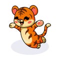 Cute baby tiger cartoon posing Royalty Free Stock Photo