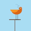 Vector illustration of cute bird singing Royalty Free Stock Photo