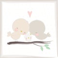 Vector illustration of cute birds family in love Royalty Free Stock Photo