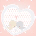 Vector illustration of cute birds family in love Royalty Free Stock Photo