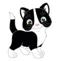 Cartoon black kitten