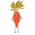 Vector illustration, cute carrot character in flat style