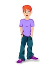 Cool full length teen boy wearing blue jeans Royalty Free Stock Photo