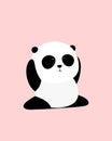 Vector Illustration: A cute cartoon giant panda is sitting on the ground, doing splits in yoga