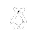 Vector cartoon outline bear