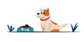 Vector illustration. Cute cartoon vector puppy dog Royalty Free Stock Photo