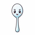 Cute Cartoon Spoon With Funny Smiling Eyes Vector Illustration