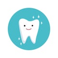 Vector illustration of cute clean tooth