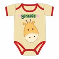 Illustration of cute clothes for newborn with giraffe