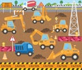 Cute Construction Transportation Theme Set