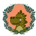 Vector illustration with cute crocodile head Royalty Free Stock Photo