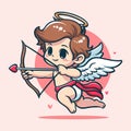 Vector illustration cute cupid for valentines day love heart 1 Royalty Free Stock Photo