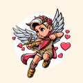 Vector illustration cute cupid for valentines day love heart 4 Royalty Free Stock Photo