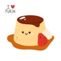 Cute doodle asian food purin