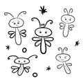 Vector illustration of cute dragonflies