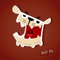 Vector illustration of cute funny angry dog